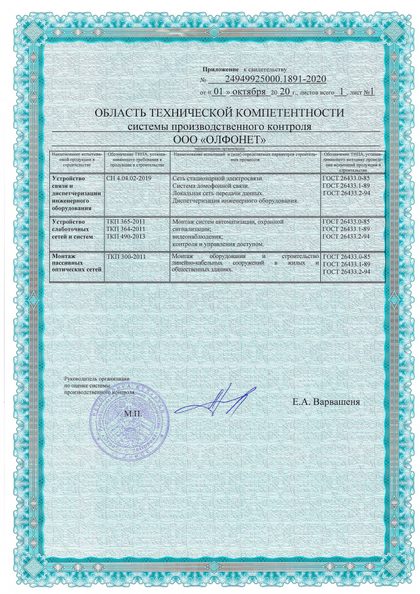 Свидетельство технической компетенции, лист 2
